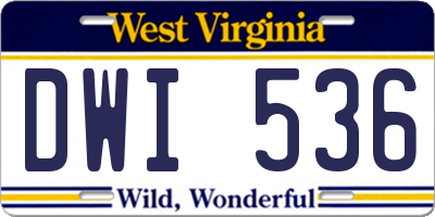 WV license plate DWI536