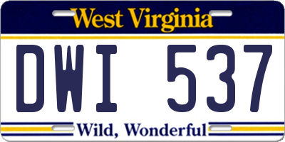 WV license plate DWI537