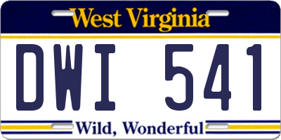WV license plate DWI541