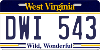 WV license plate DWI543