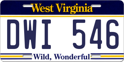 WV license plate DWI546