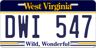 WV license plate DWI547