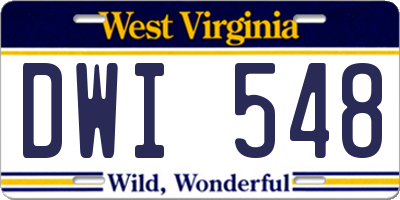 WV license plate DWI548