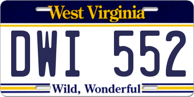 WV license plate DWI552