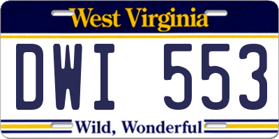 WV license plate DWI553
