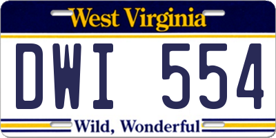 WV license plate DWI554