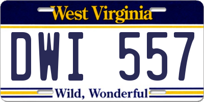 WV license plate DWI557