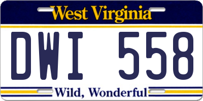 WV license plate DWI558