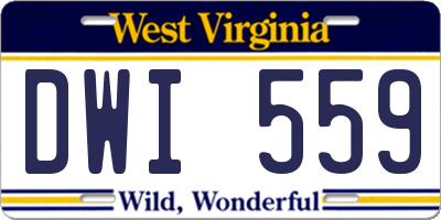 WV license plate DWI559