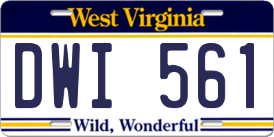 WV license plate DWI561