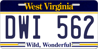 WV license plate DWI562