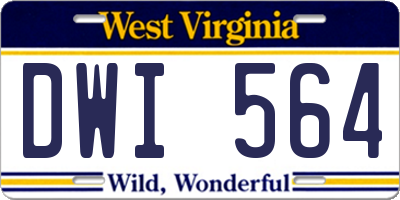 WV license plate DWI564