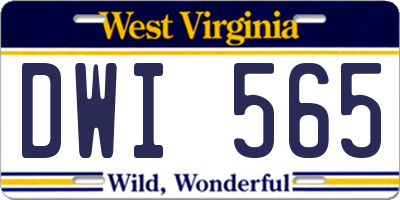 WV license plate DWI565