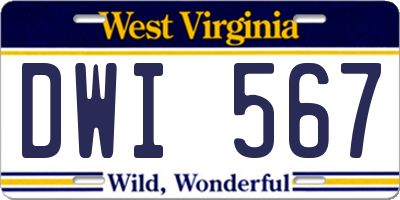 WV license plate DWI567