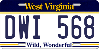 WV license plate DWI568
