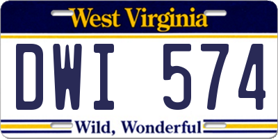 WV license plate DWI574