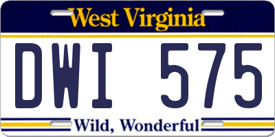 WV license plate DWI575