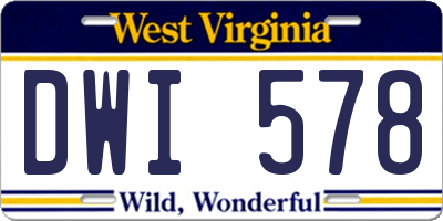 WV license plate DWI578