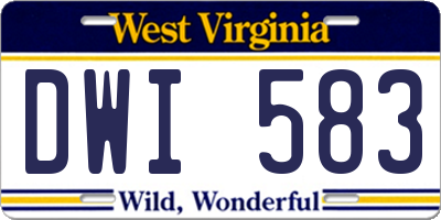 WV license plate DWI583