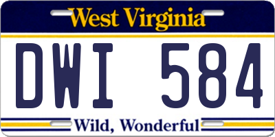 WV license plate DWI584