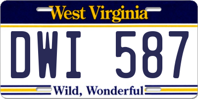 WV license plate DWI587