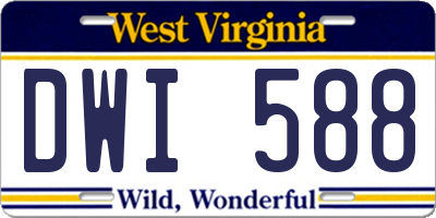 WV license plate DWI588