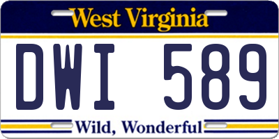WV license plate DWI589