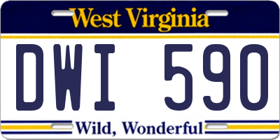 WV license plate DWI590