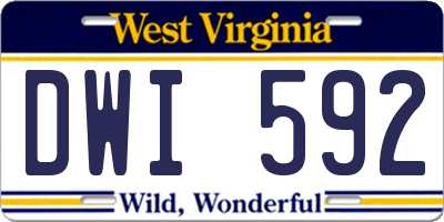 WV license plate DWI592
