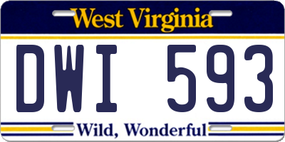 WV license plate DWI593