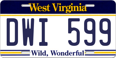 WV license plate DWI599