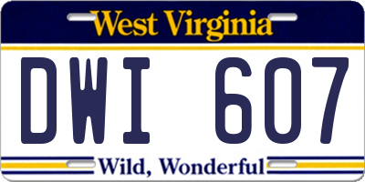 WV license plate DWI607