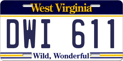 WV license plate DWI611