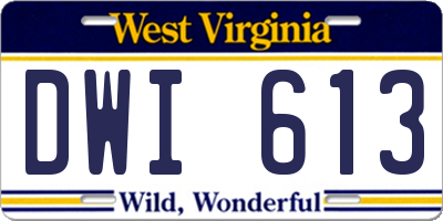 WV license plate DWI613