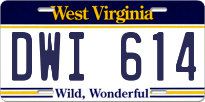 WV license plate DWI614