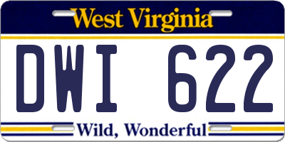 WV license plate DWI622