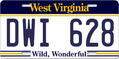 WV license plate DWI628