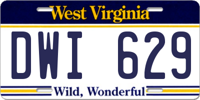 WV license plate DWI629
