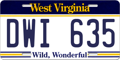 WV license plate DWI635