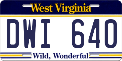 WV license plate DWI640