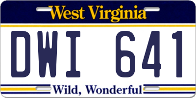 WV license plate DWI641