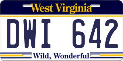 WV license plate DWI642