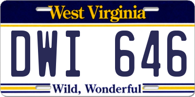 WV license plate DWI646