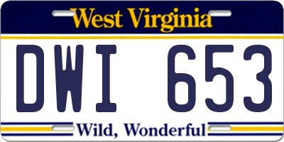 WV license plate DWI653