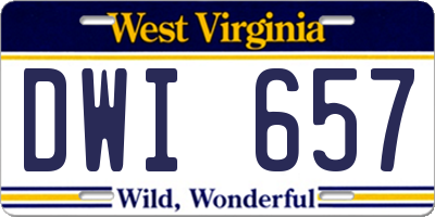 WV license plate DWI657