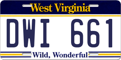 WV license plate DWI661