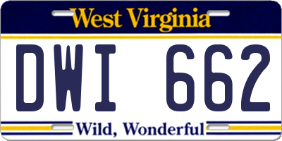 WV license plate DWI662