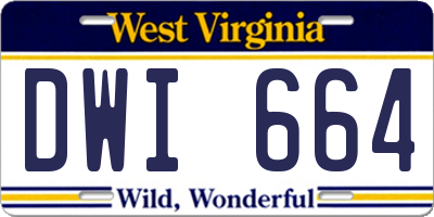 WV license plate DWI664