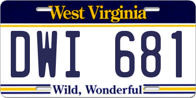 WV license plate DWI681