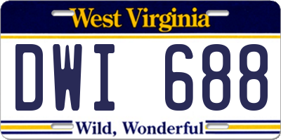 WV license plate DWI688